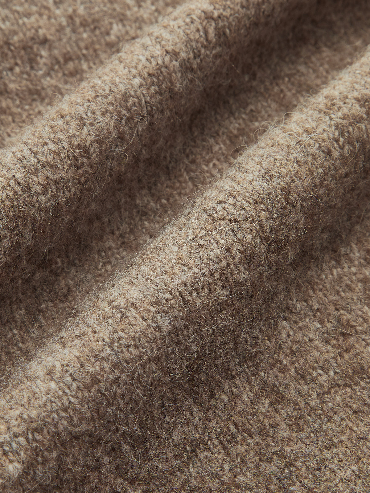 Carole taupe marled wool knit fabric close-up