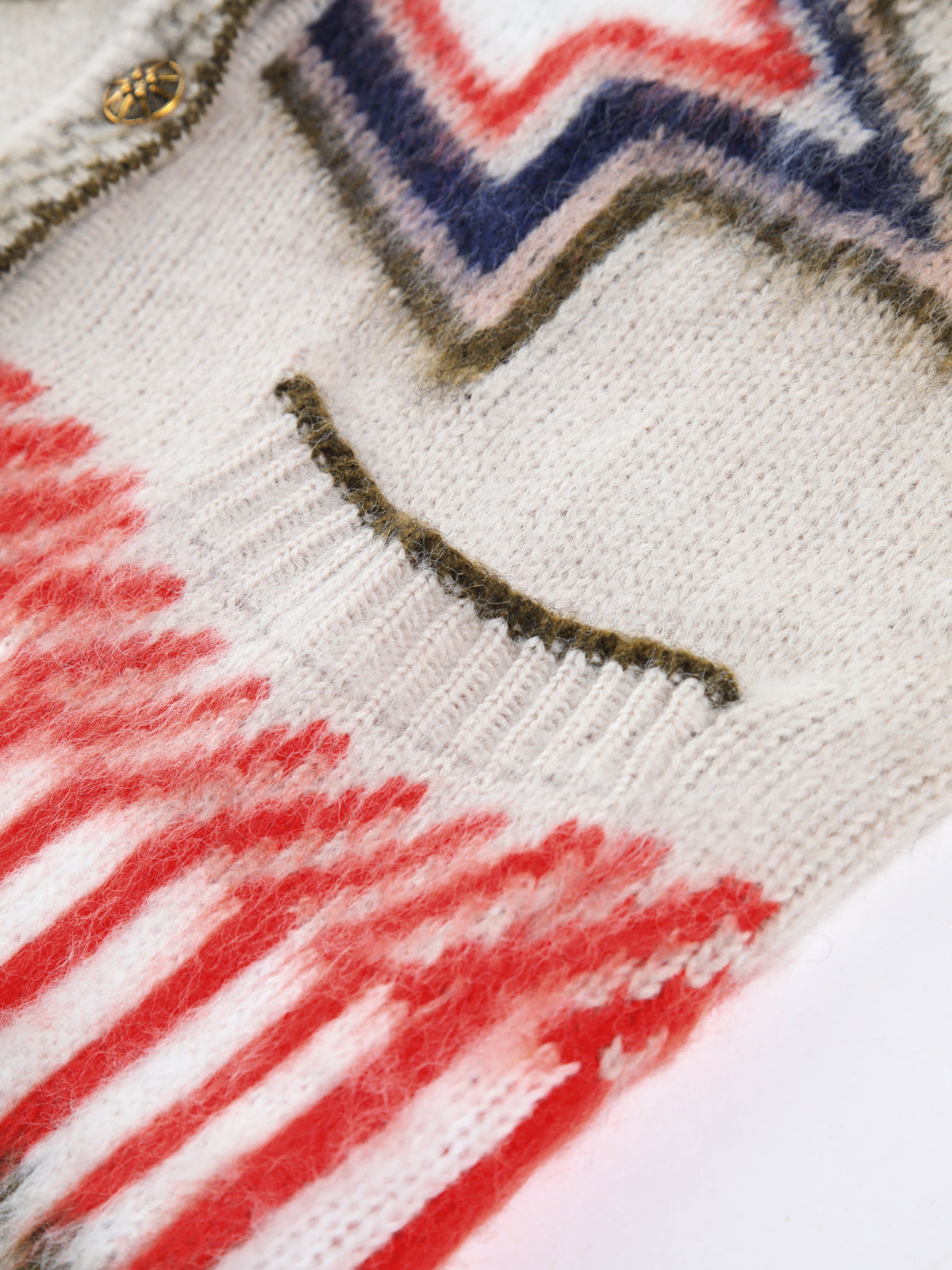Gersende cream mohair knit fabric close-up
