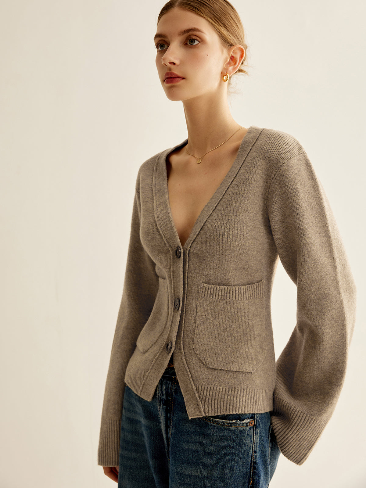 Noemie cardigan wide cuff detail