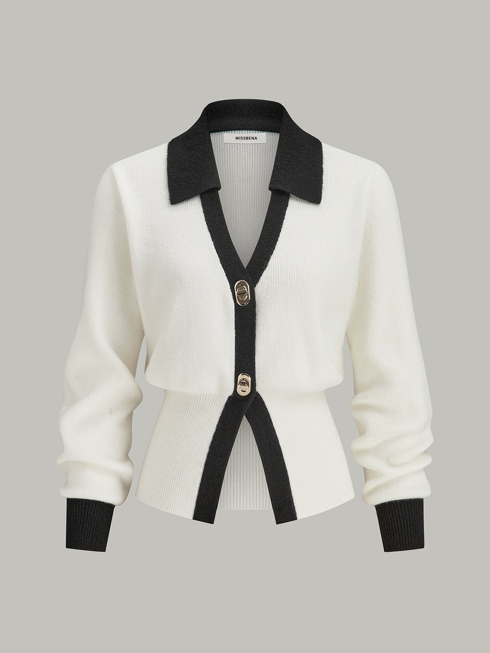 Pauline collared button cardigan, side view