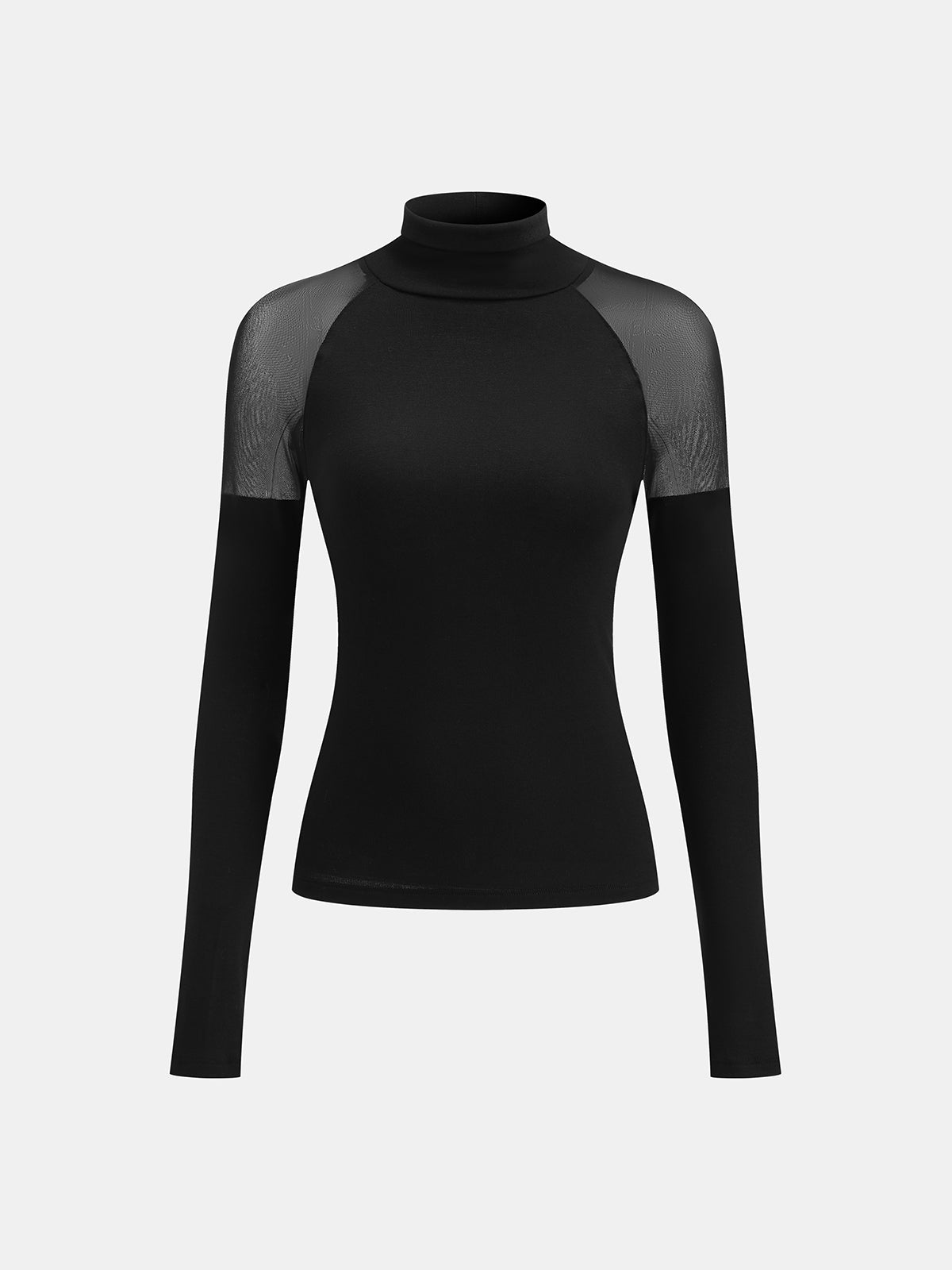 Salome sheer turtleneck top, side view