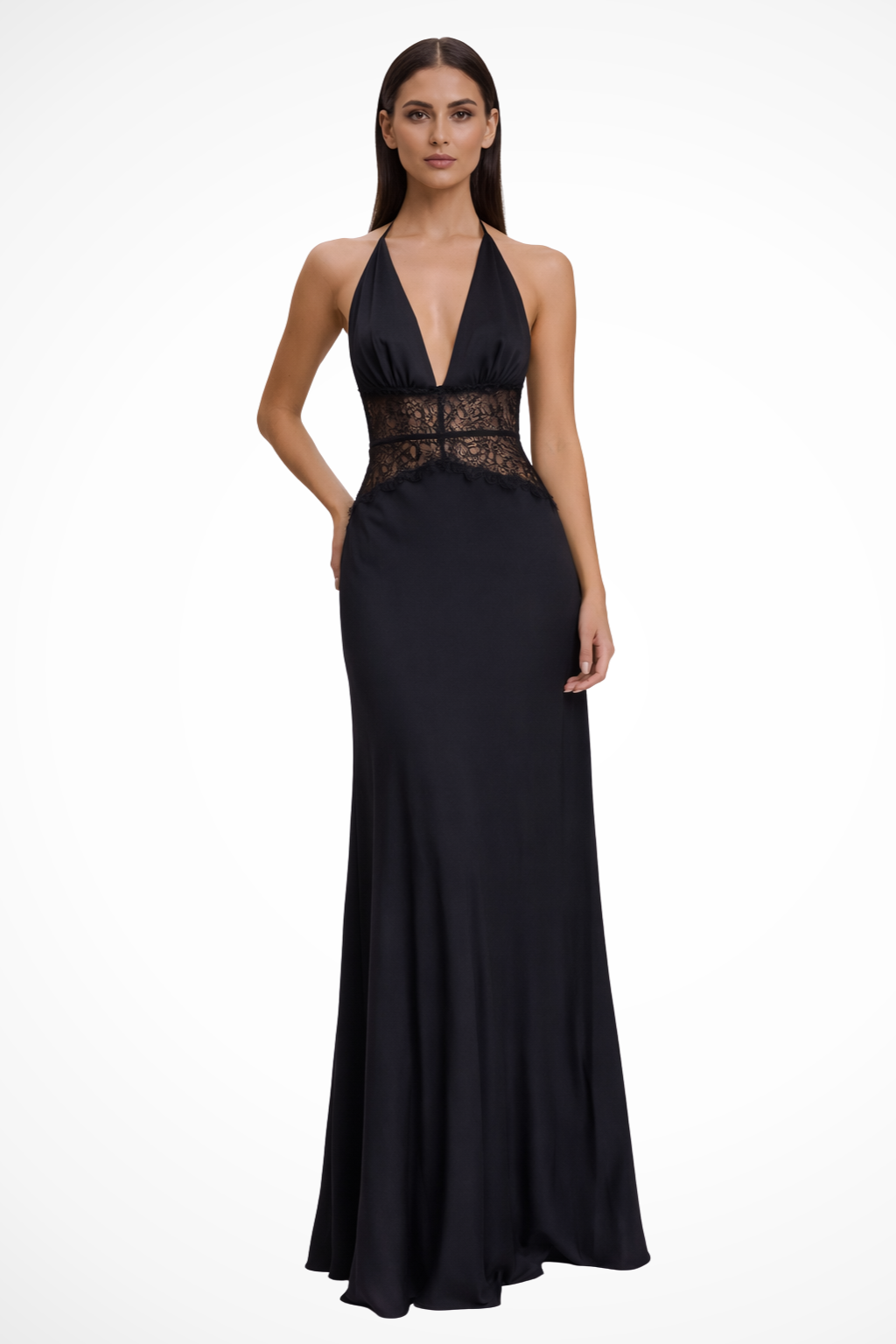 Imogen | Women Halter Neck Backless Wedding Guest Maxi Dress