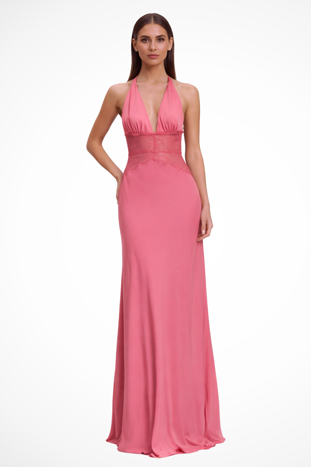 Imogen | Women Halter Neck Backless Wedding Guest Maxi Dress