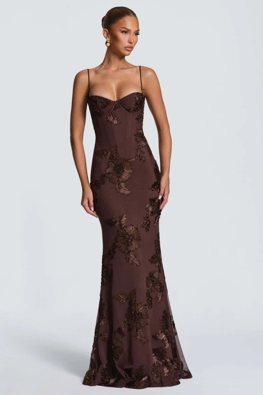 Anastasia | Women Floral Embroidered Corset Wedding Guest Maxi Dress