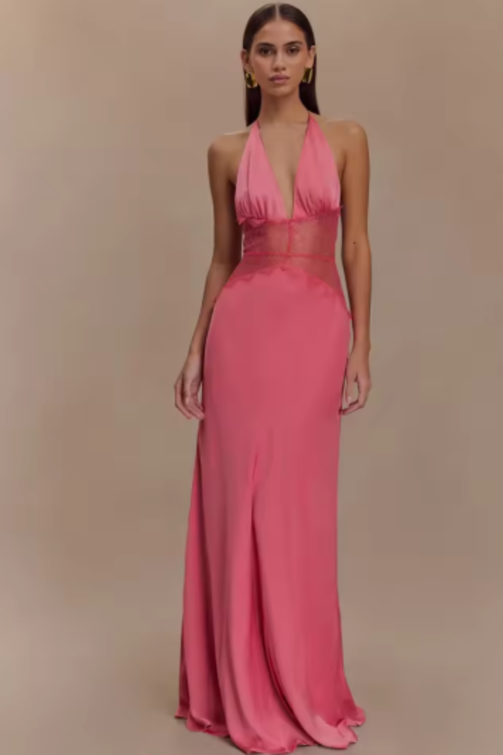 Imogen | Women Halter Neck Backless Wedding Guest Maxi Dress