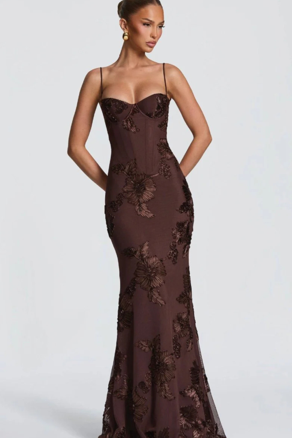 Anastasia | Women Floral Embroidered Corset Wedding Guest Maxi Dress