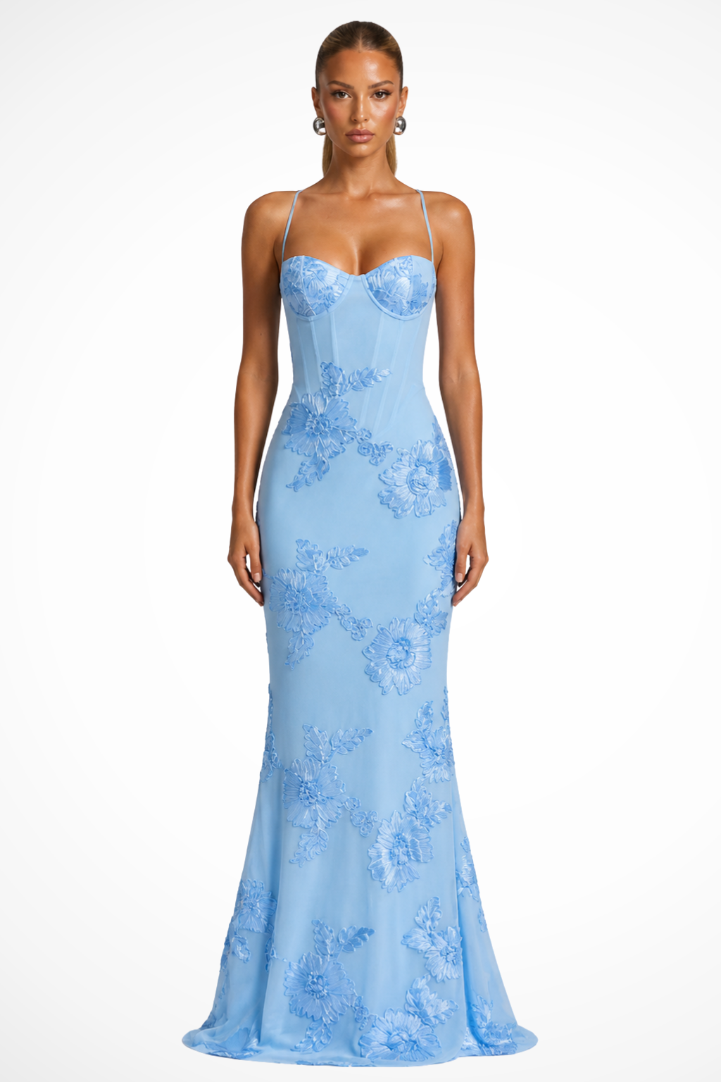 Anastasia | Women Floral Embroidered Corset Wedding Guest Maxi Dress