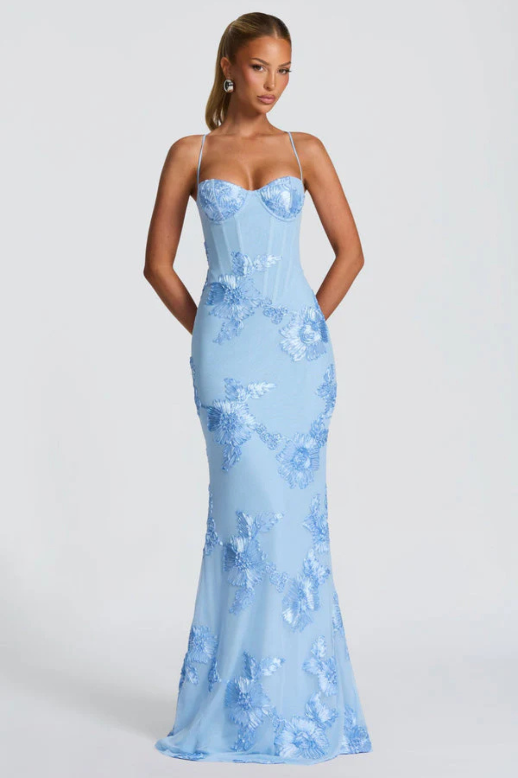 Anastasia | Women Floral Embroidered Corset Wedding Guest Maxi Dress