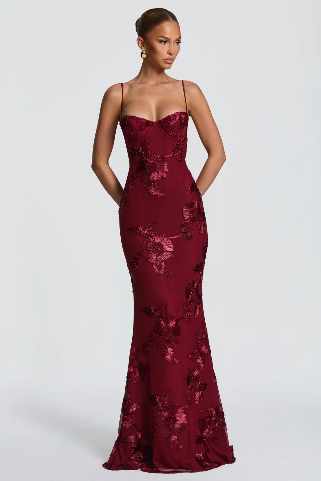 Anastasia | Women Floral Embroidered Corset Wedding Guest Maxi Dress
