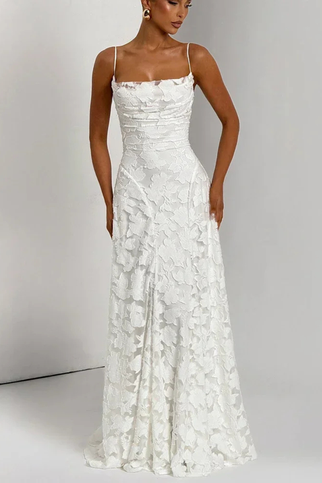 Rose | Women Lace Up Backless Floral Maxi Dress