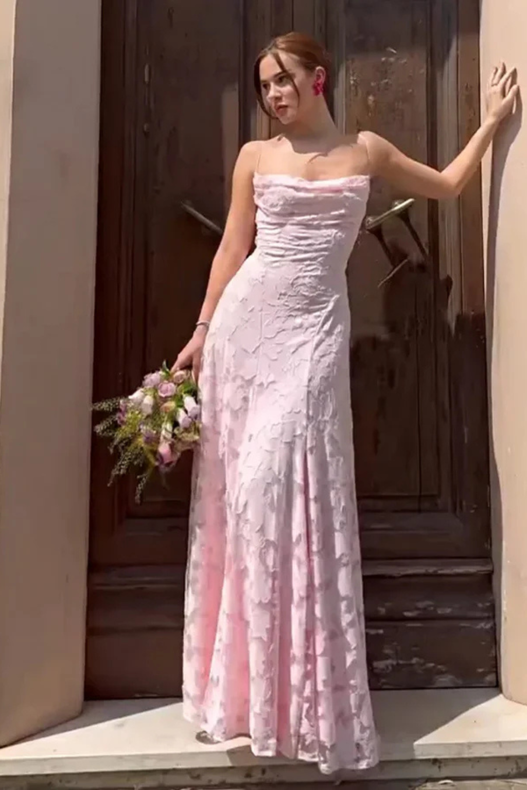 Rose | Women Lace Up Backless Floral Maxi Dress