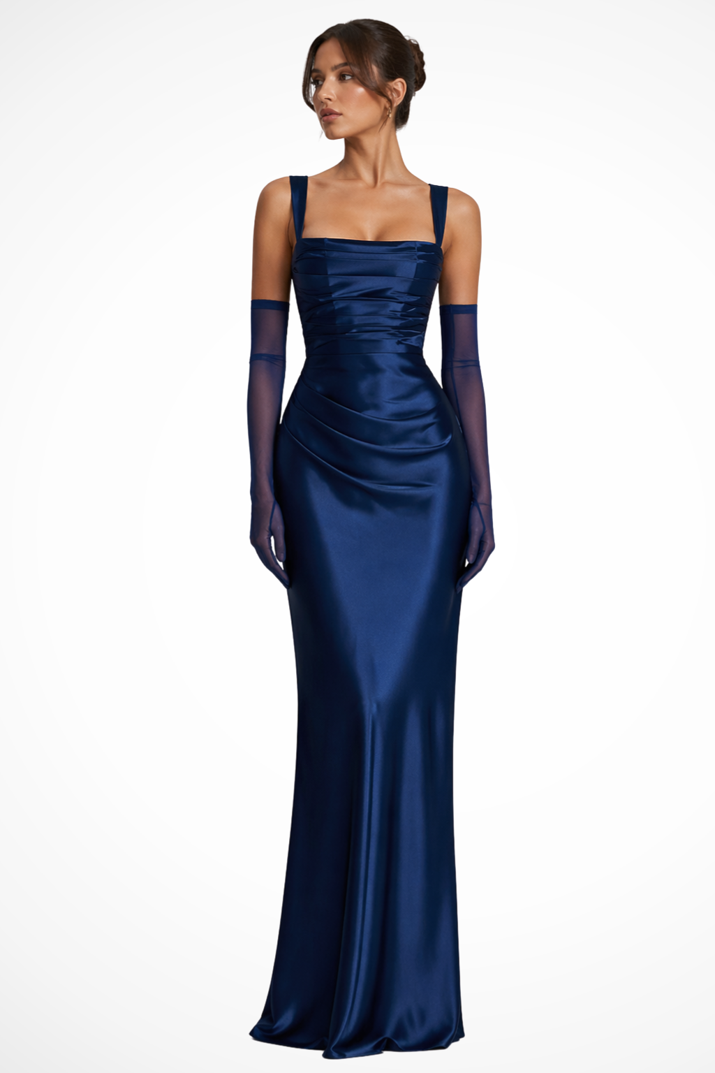 Vivienne | Women Square Neck Ruched Wedding Guest Maxi Dress