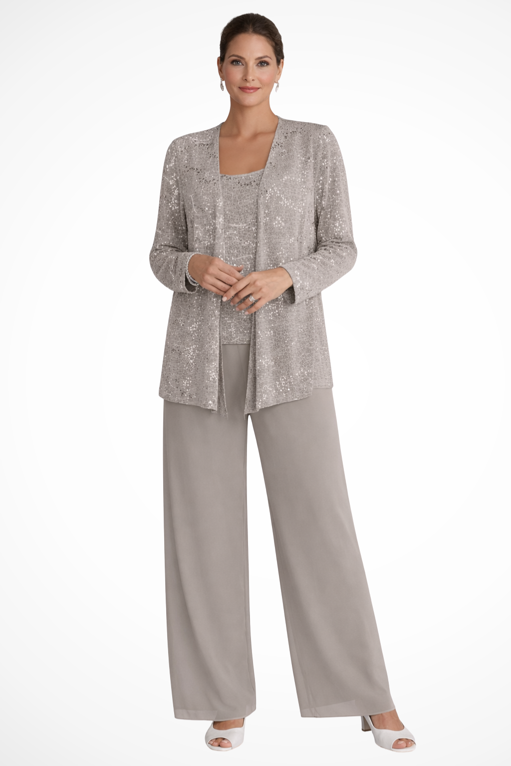 Miriam | Women Sequin Lace Three Piece Trouser Suit