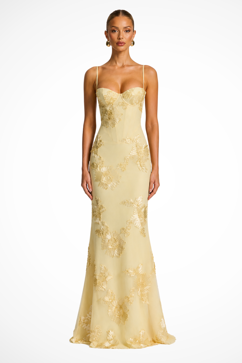Anastasia | Women Floral Embroidered Corset Wedding Guest Maxi Dress