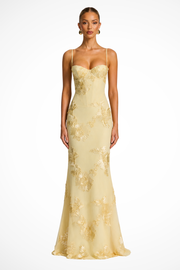 Anastasia | Women Floral Embroidered Corset Wedding Guest Maxi Dress