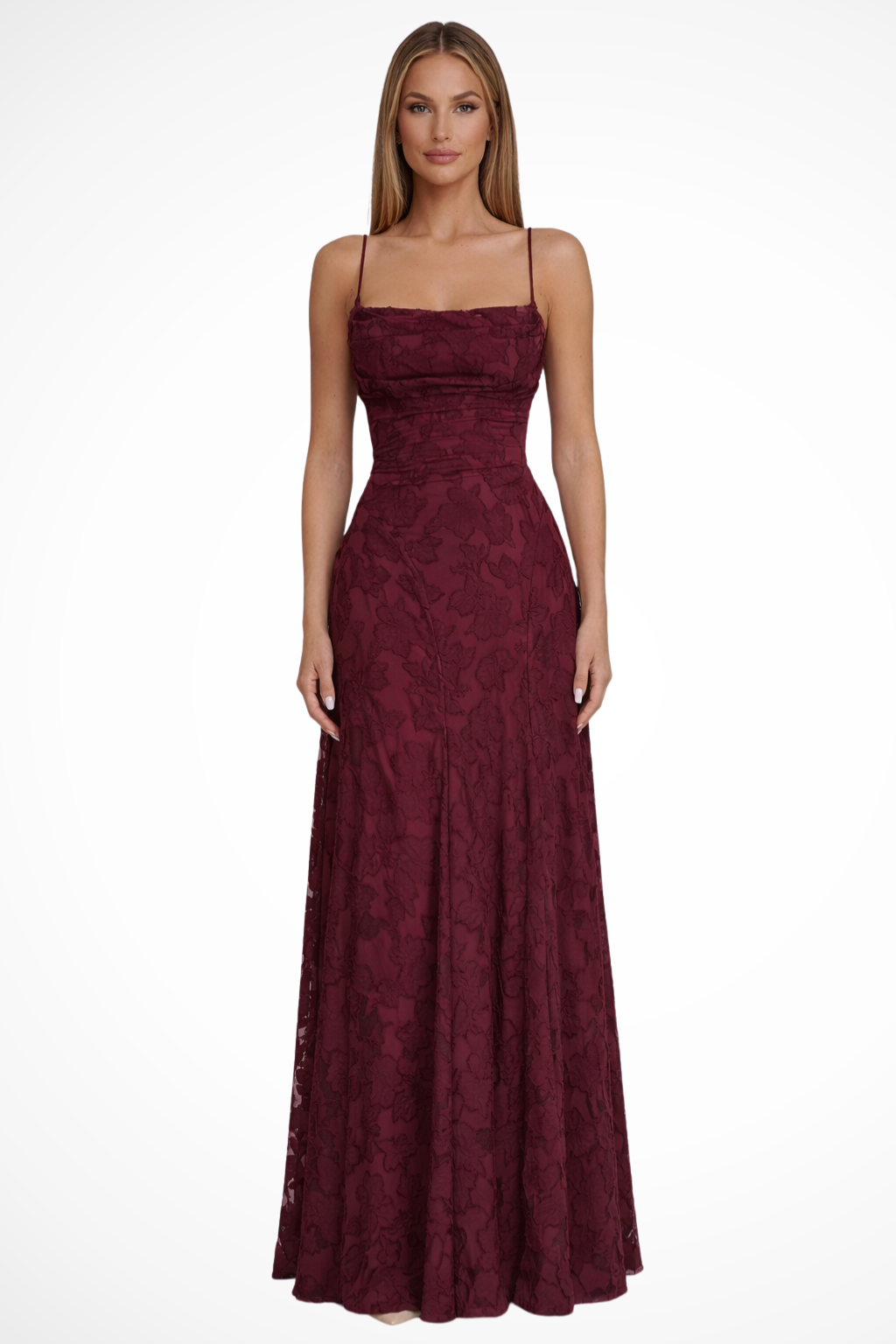 Rose | Women Lace Up Backless Floral Maxi Dress