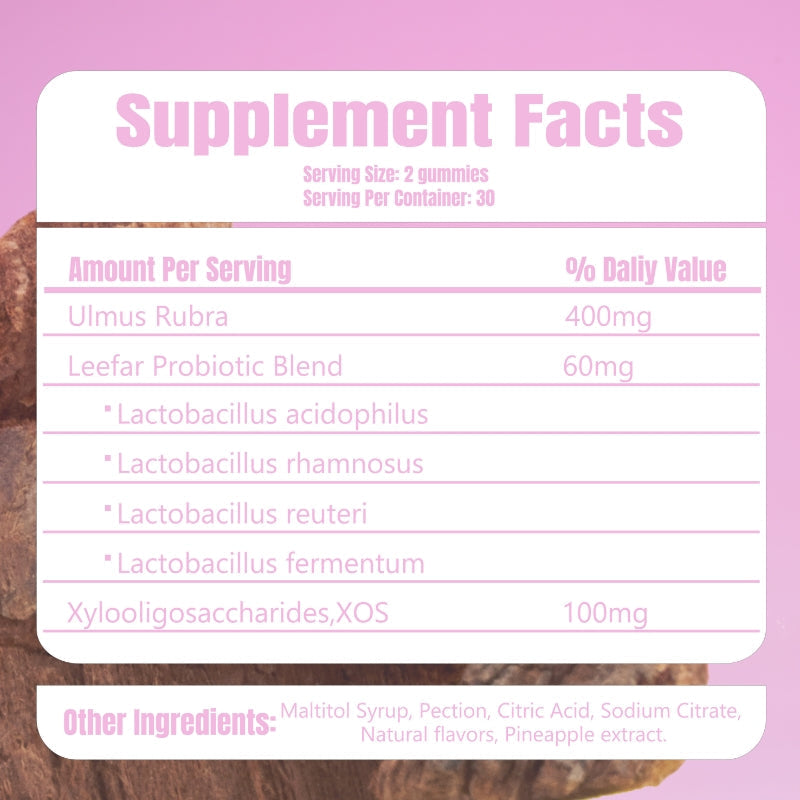 Women's Probiotic Gummies with Slippery Elm — Digestive & pH Balance Support, 60 Gummies
