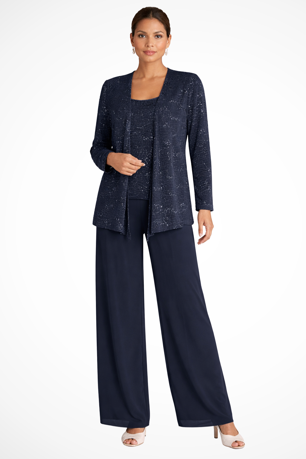Miriam | Women Sequin Lace Three Piece Trouser Suit