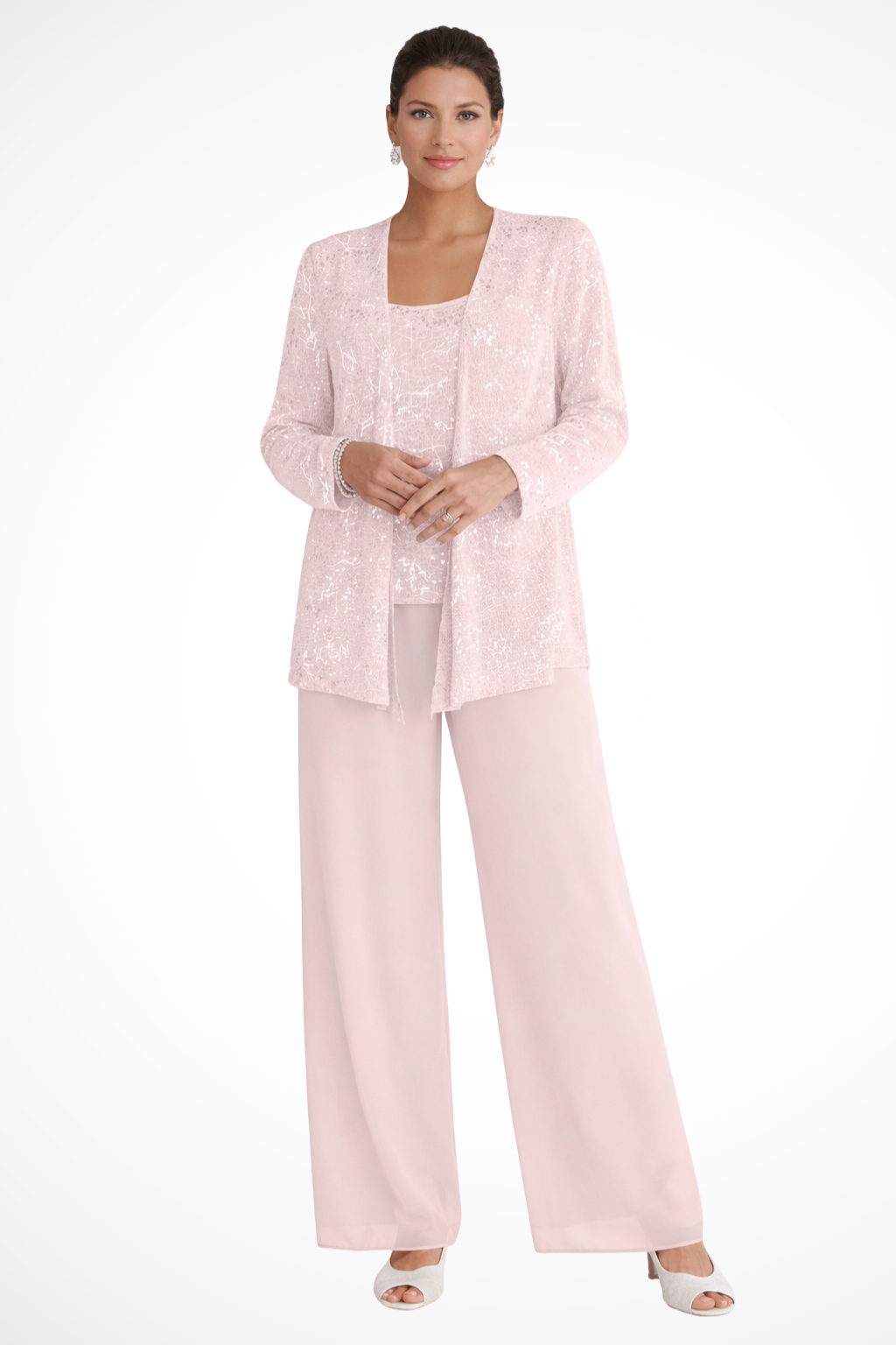 Miriam | Women Sequin Lace Three Piece Trouser Suit