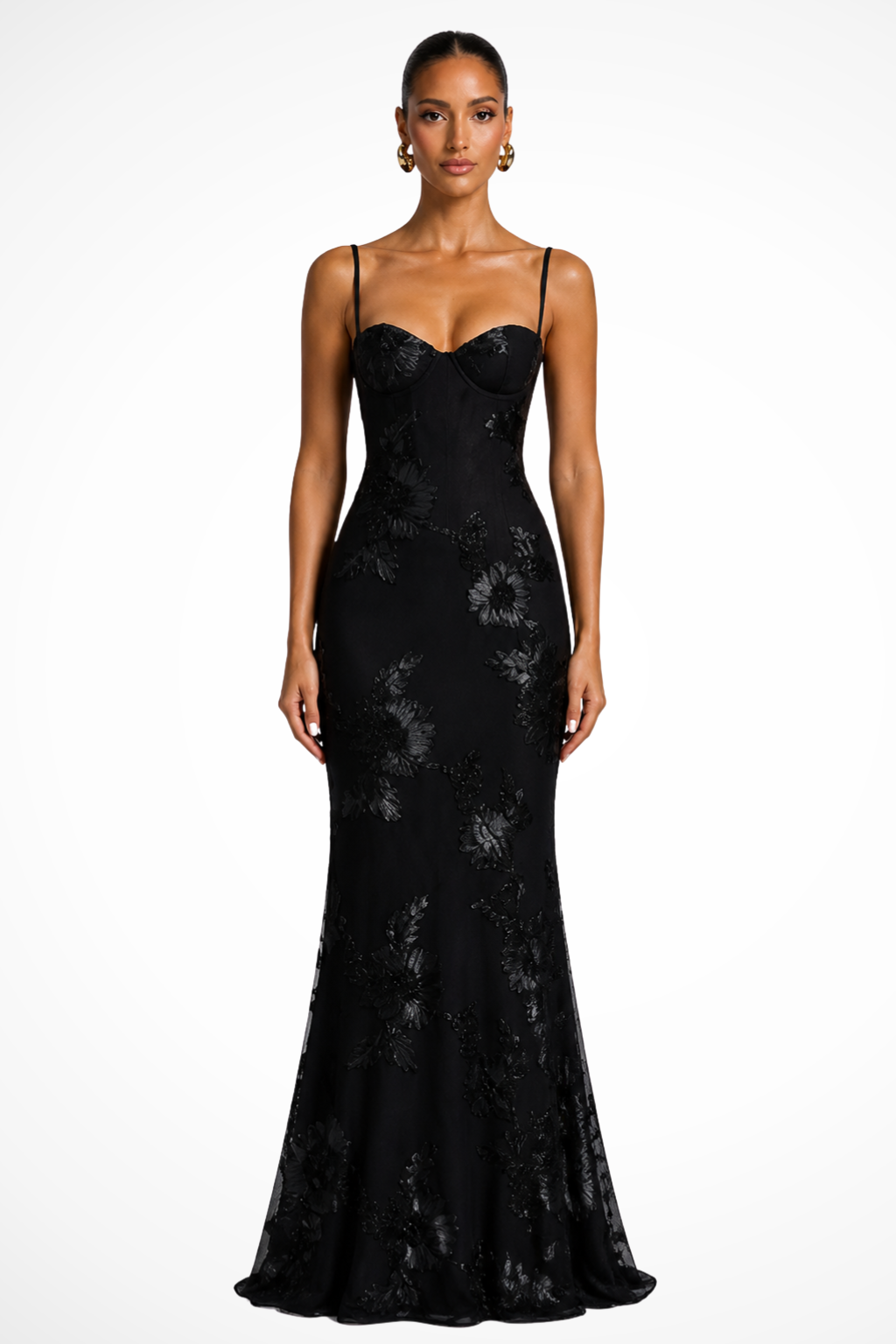 Anastasia | Women Floral Embroidered Corset Wedding Guest Maxi Dress