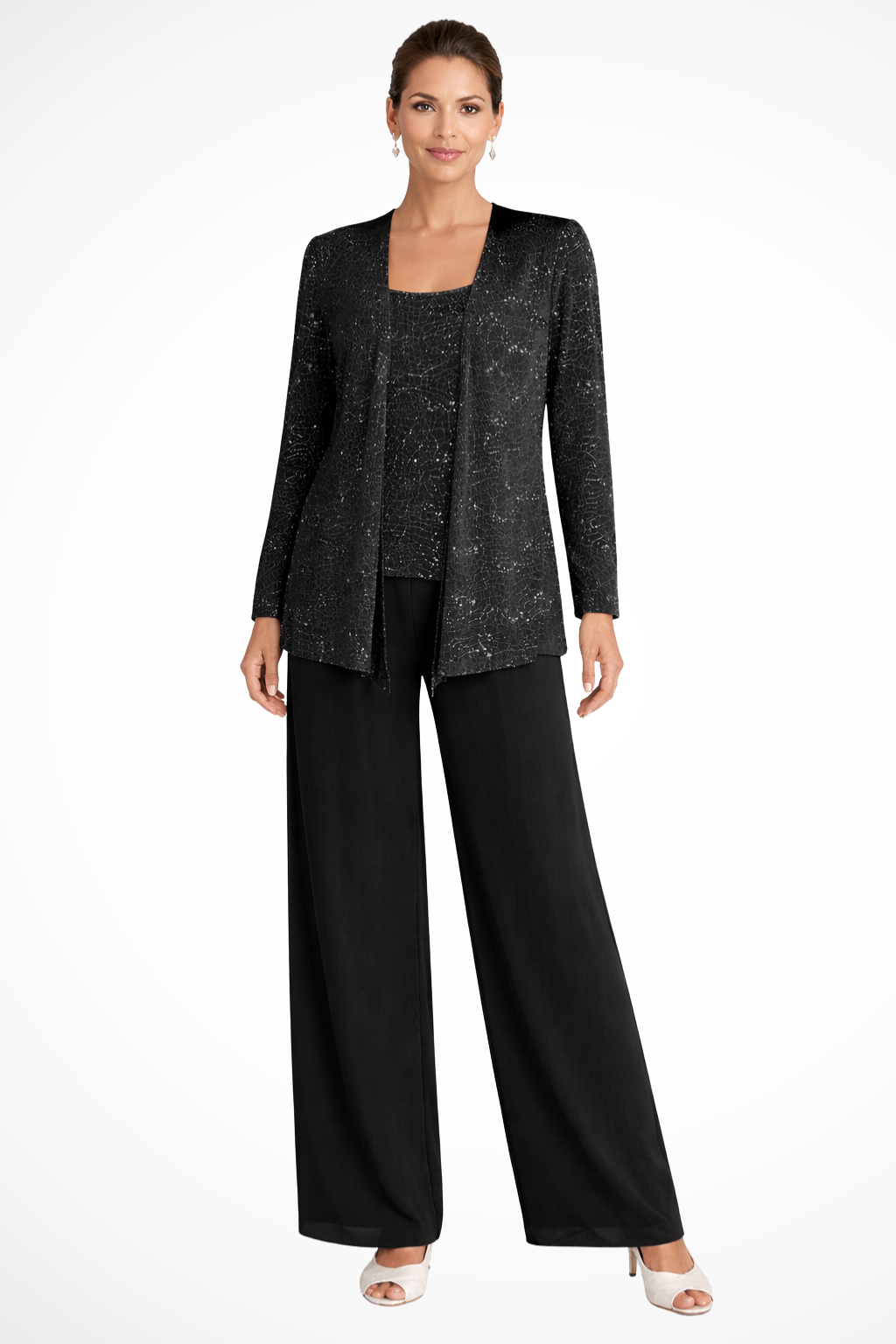 Miriam | Women Sequin Lace Three Piece Trouser Suit