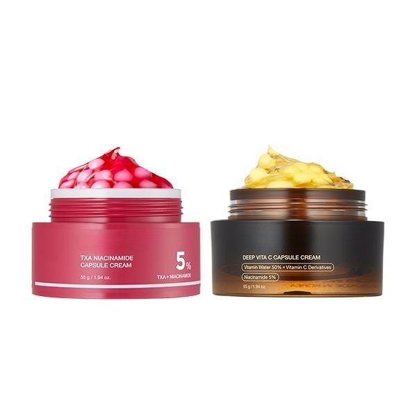 Mix & Match Boba Capsule Cream Set — Korean Skincare with Niacinamide & Peptides