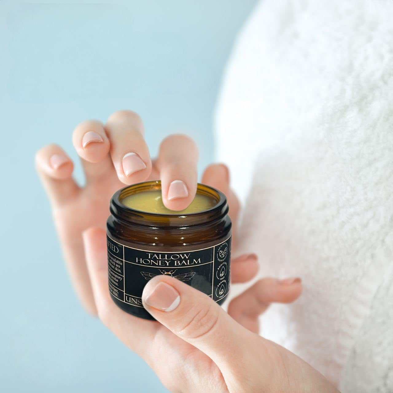Organic Tallow Honey Balm — Grass-Fed Beef Tallow, Olive Oil & Raw Honey — All Skin Types