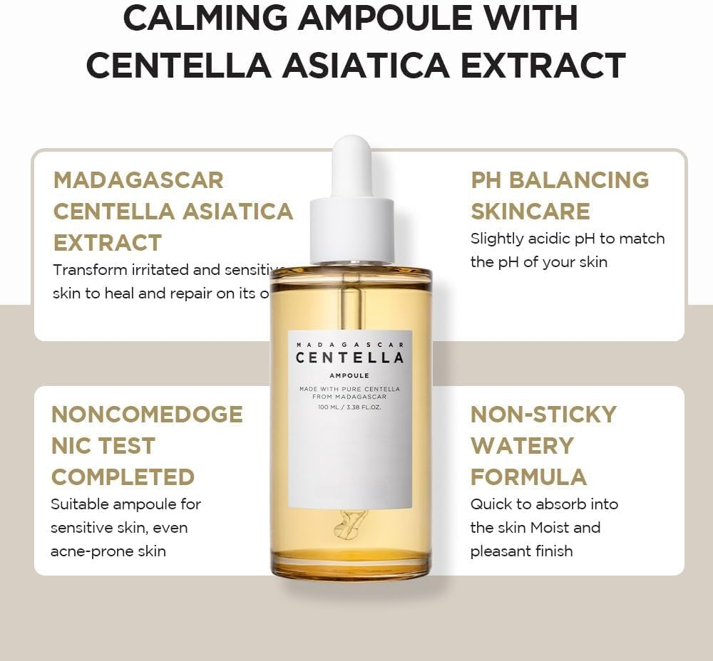 SKIN1004 Madagascar Centella Ampoule Korean Skincare for Sensitive Skin & Hydration