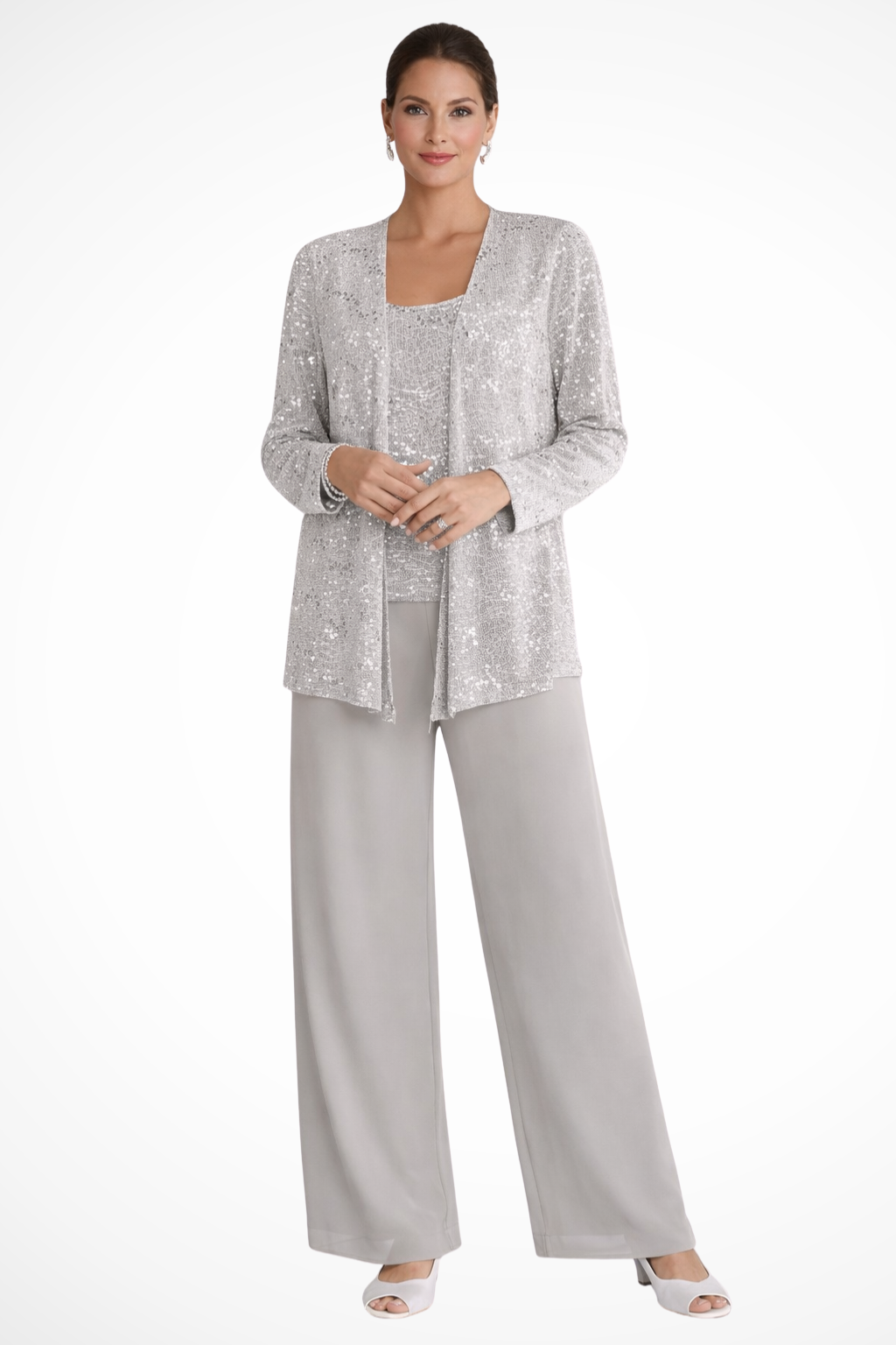 Miriam | Women Sequin Lace Three Piece Trouser Suit