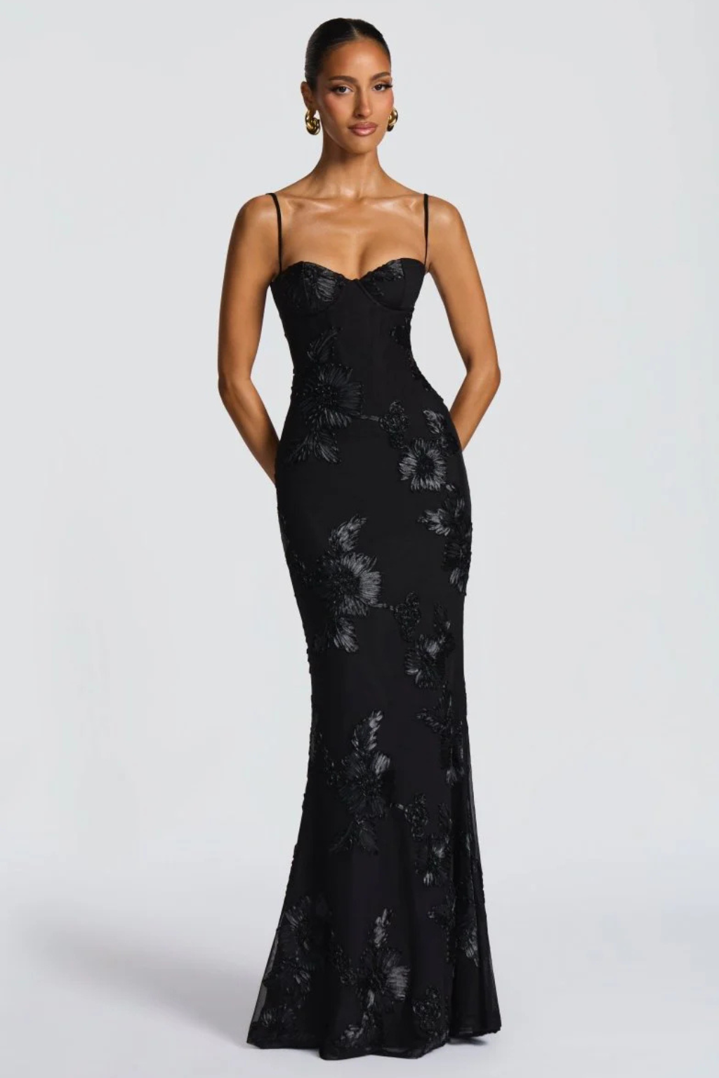 Anastasia | Women Floral Embroidered Corset Wedding Guest Maxi Dress