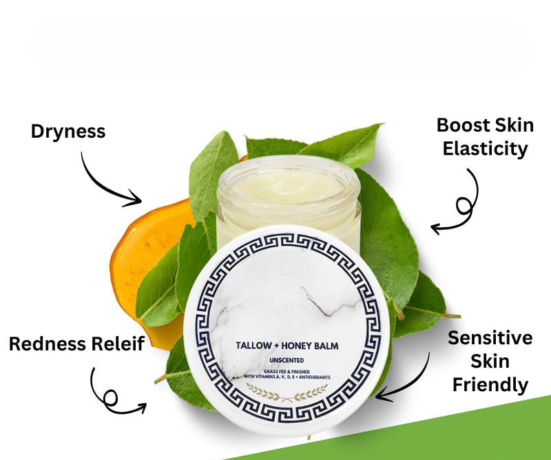 Grass-Fed Tallow & Honey Balm — Vitamins A, D, E & K for Radiant Skin