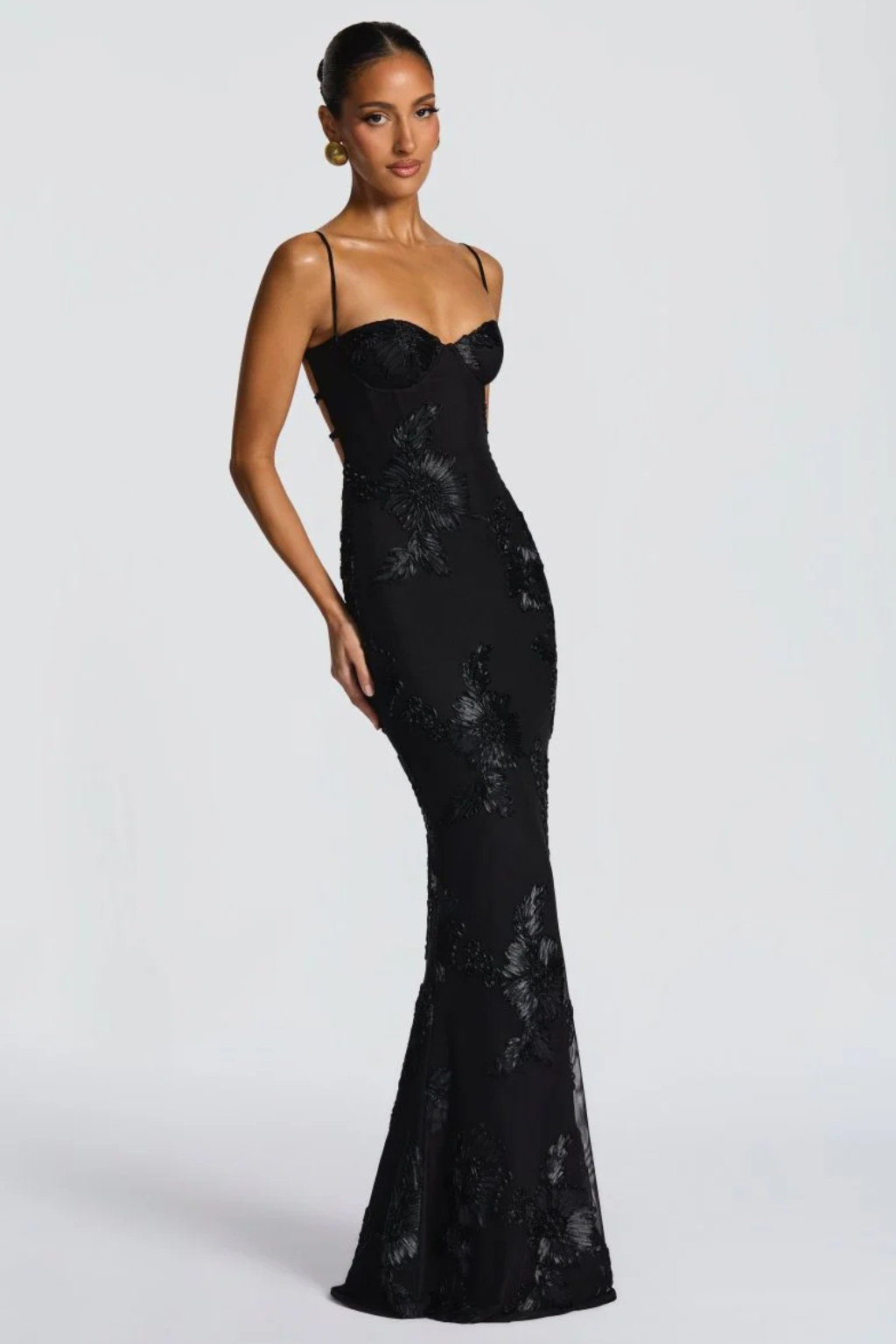 Anastasia | Women Floral Embroidered Corset Wedding Guest Maxi Dress
