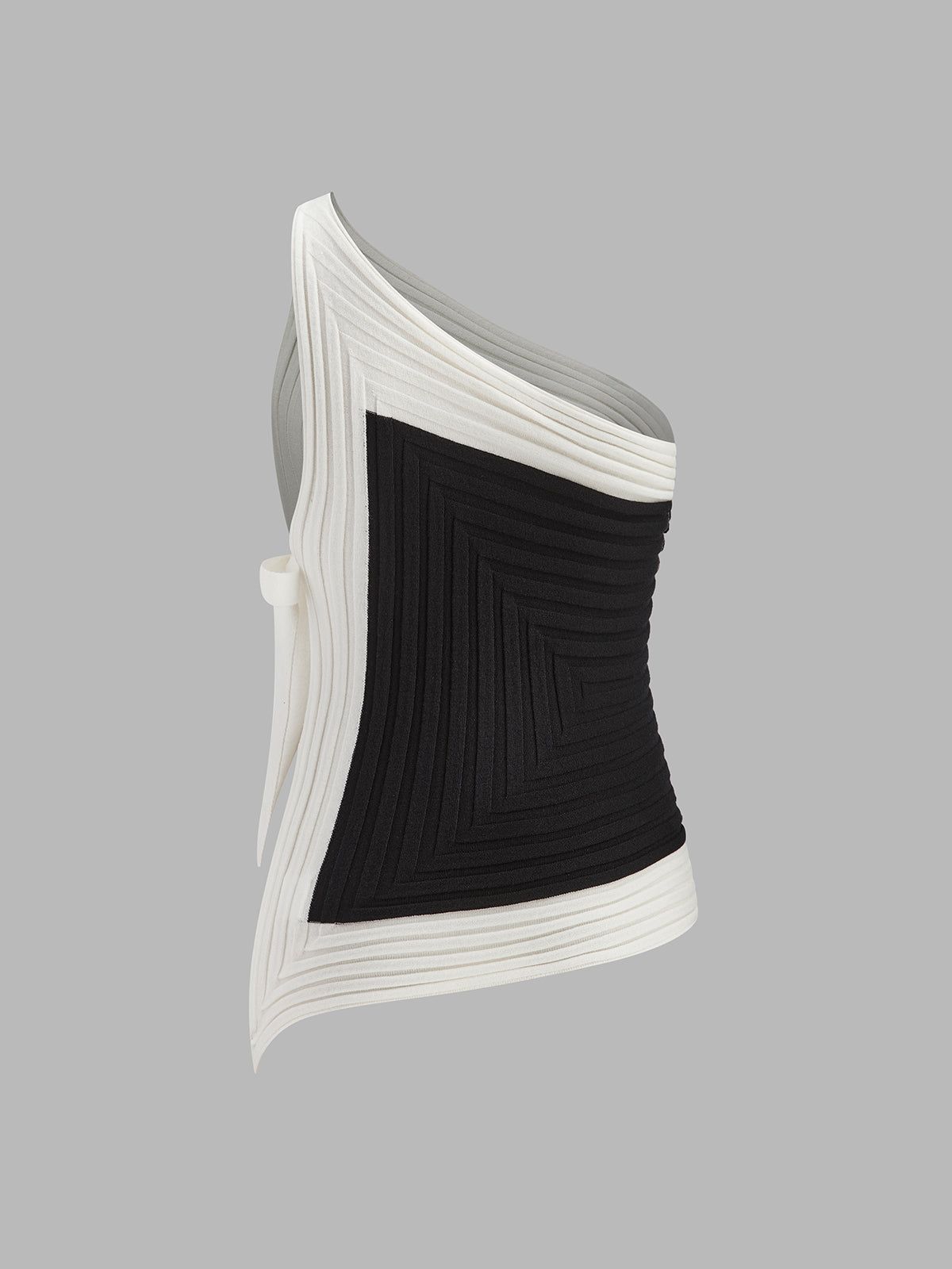 Multicolor sleeveless ribbed top, styled view