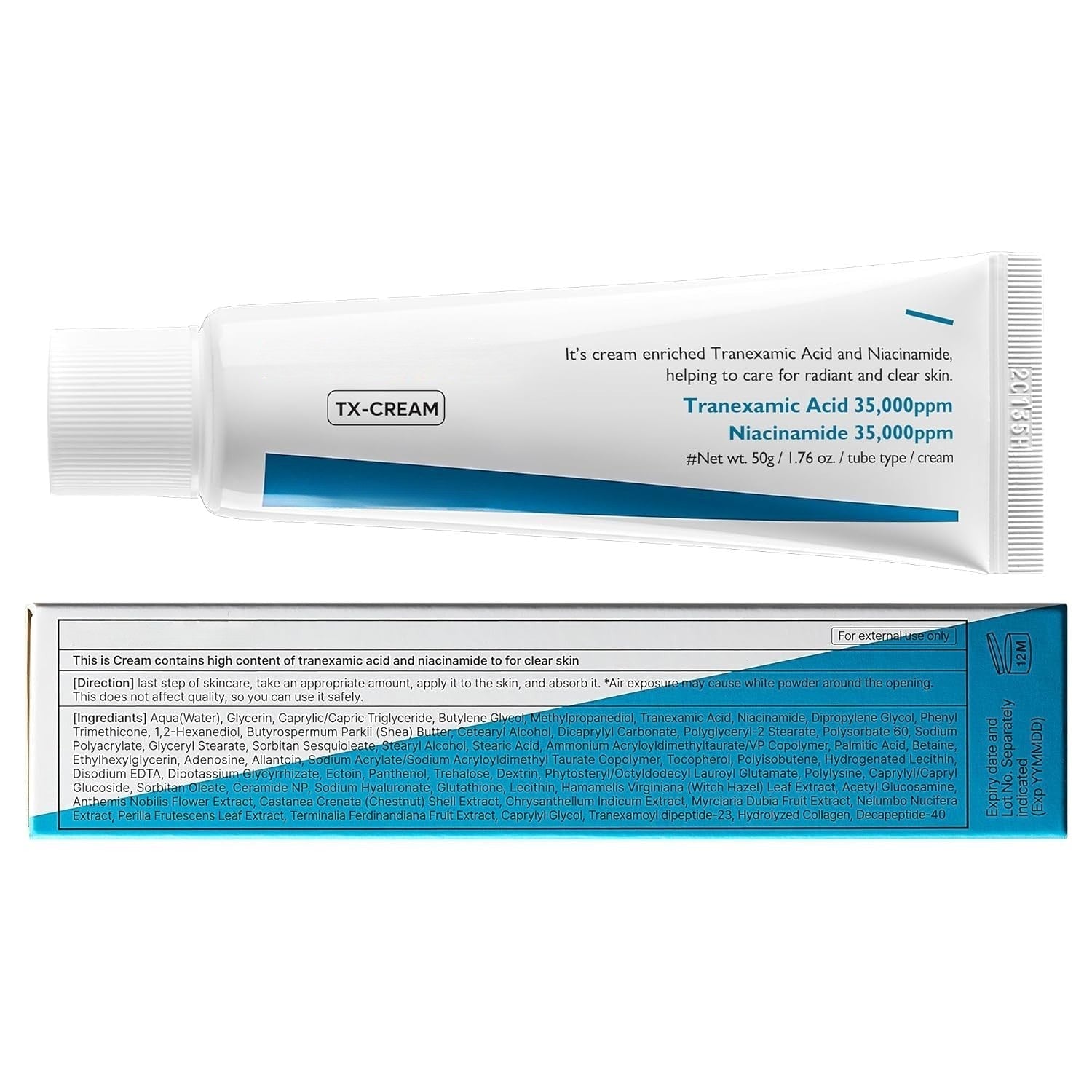 TX Tranexamic Acid Cream — Dark Spots, Hyperpigmentation & Uneven Tone, 50ml