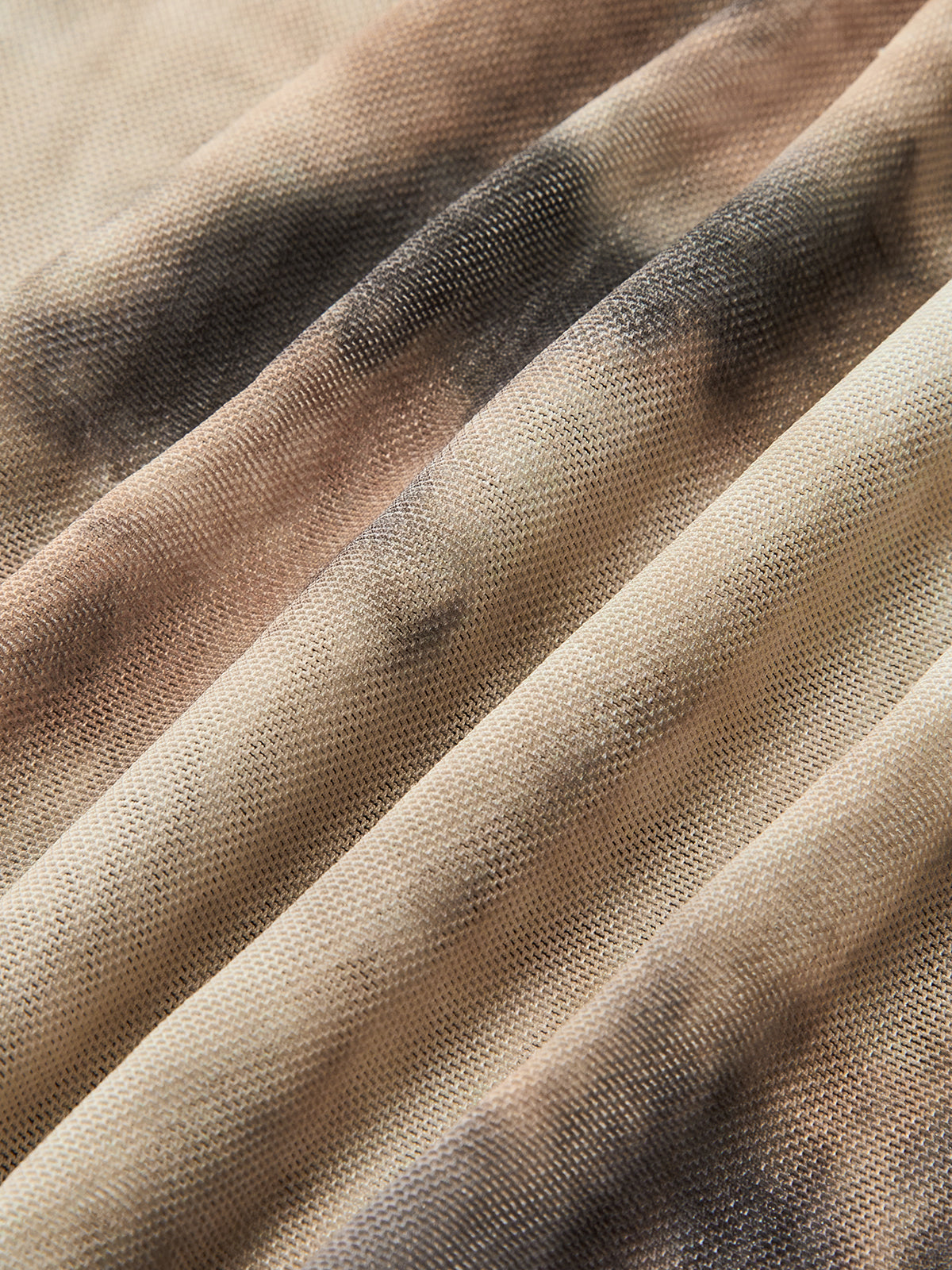 Khaki sheer tulle top, styled view