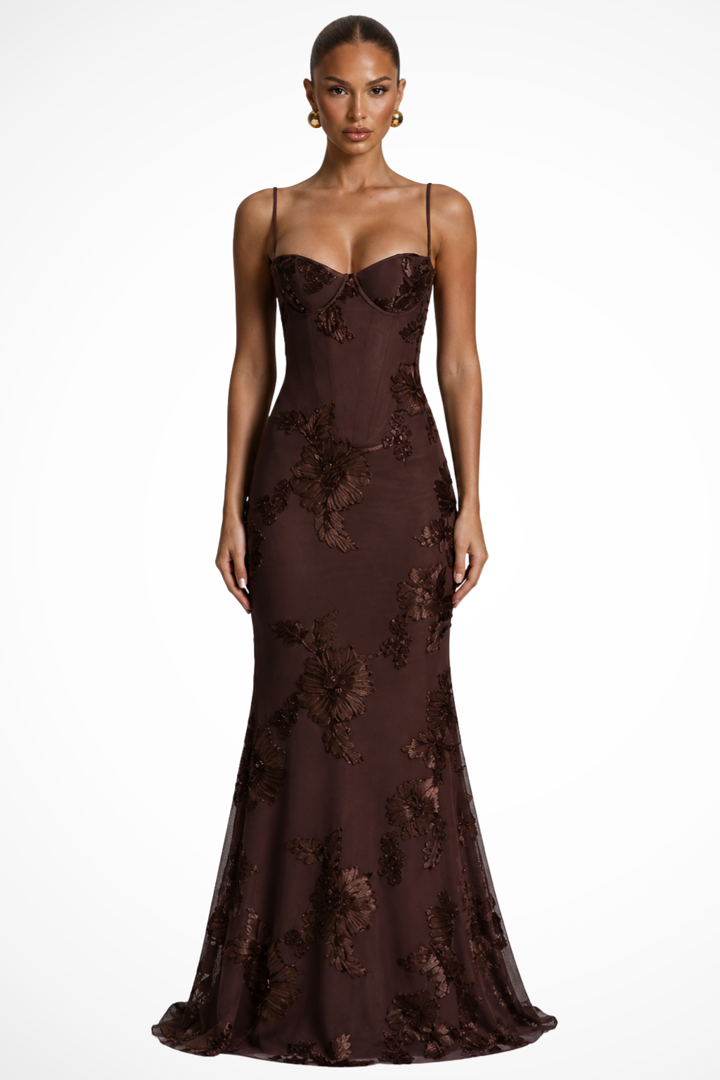 Anastasia | Women Floral Embroidered Corset Wedding Guest Maxi Dress