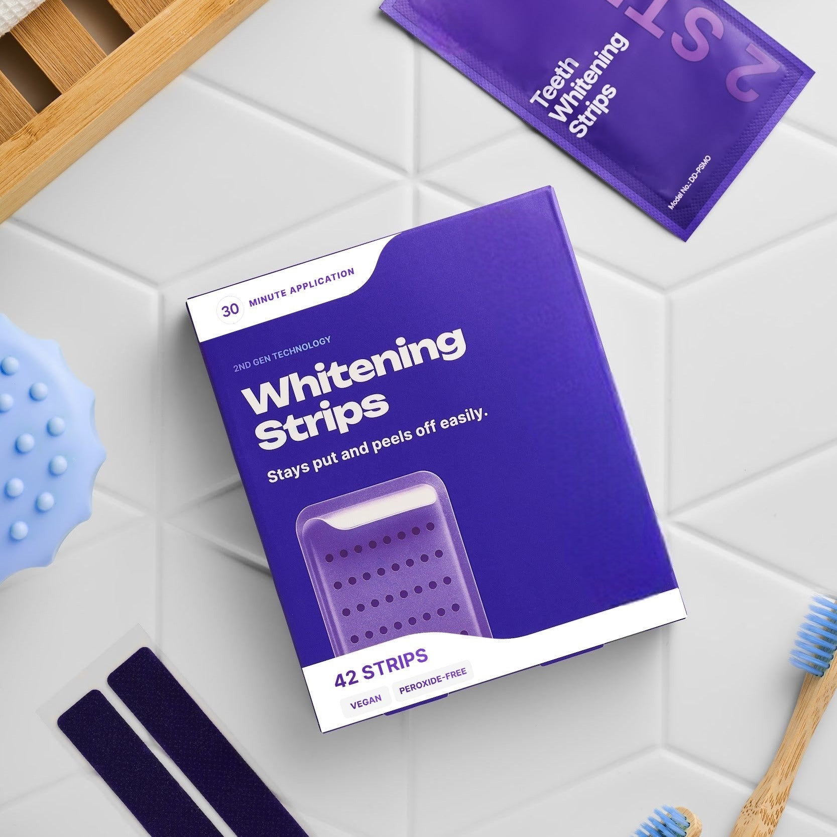 Purple Whitening Strips for Teeth Whitening & Stain Removal
