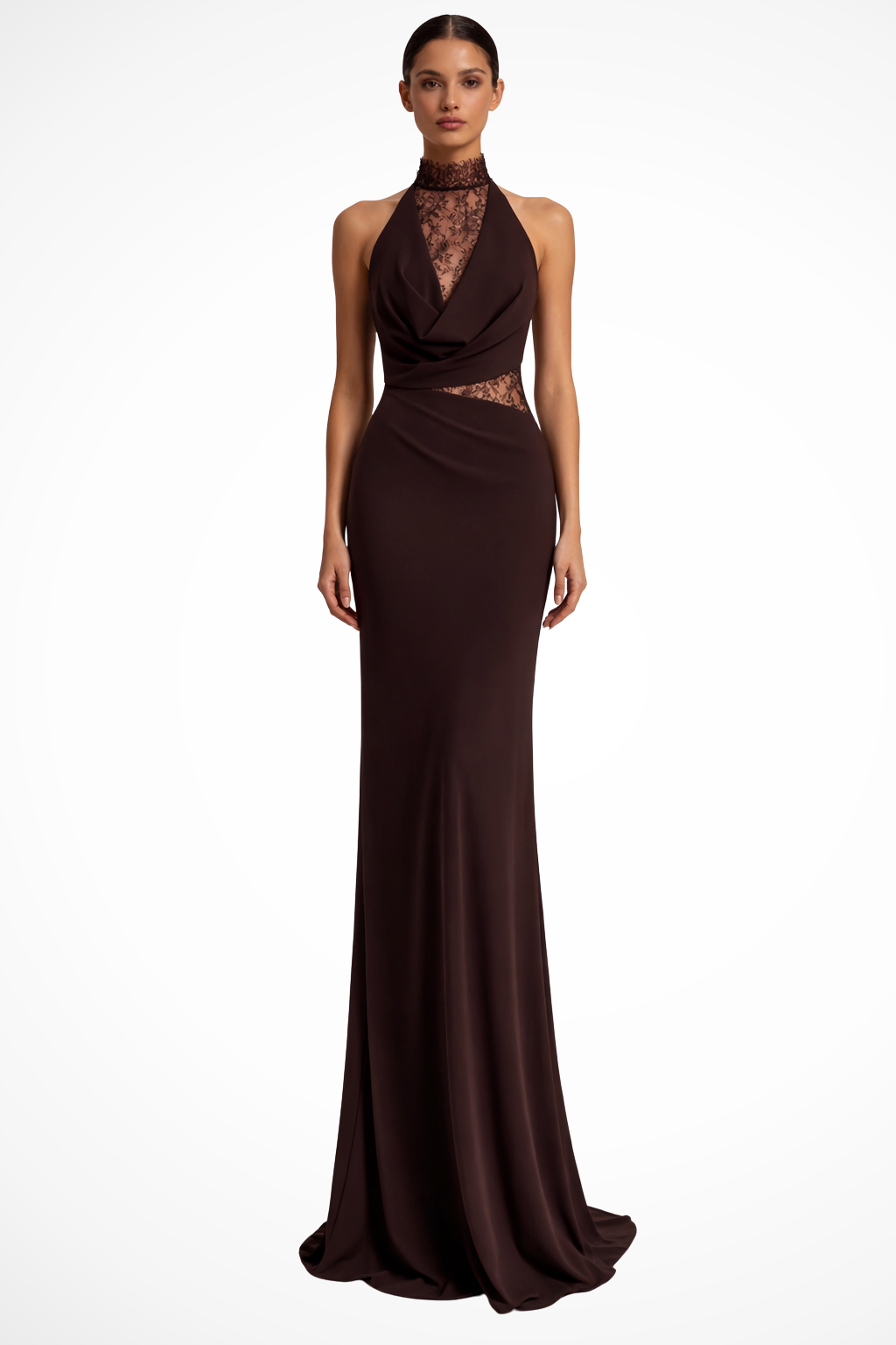 Vesper | Women Halter Neck Lace Wedding Guest Maxi Dress