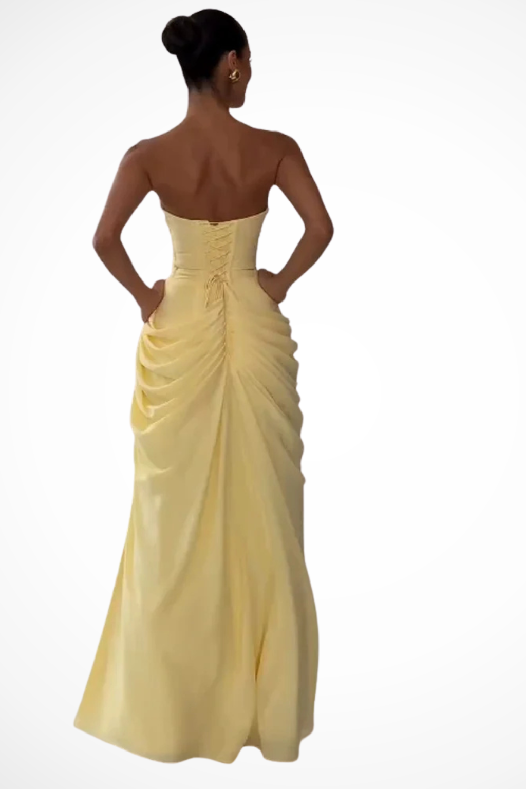 Evangeline | Women Strapless Draped Wedding Guest Maxi Dress