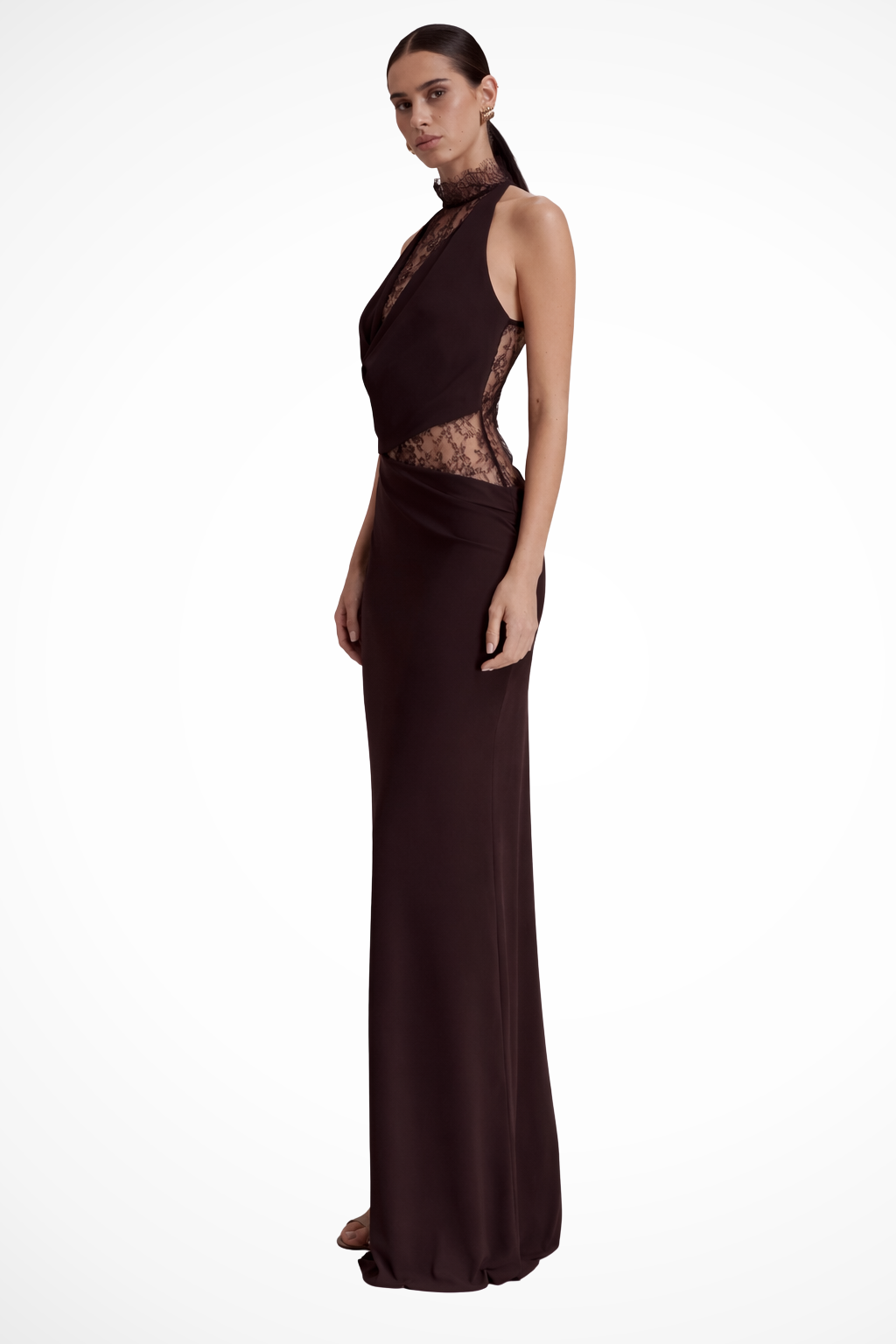 Vesper | Women Halter Neck Lace Wedding Guest Maxi Dress
