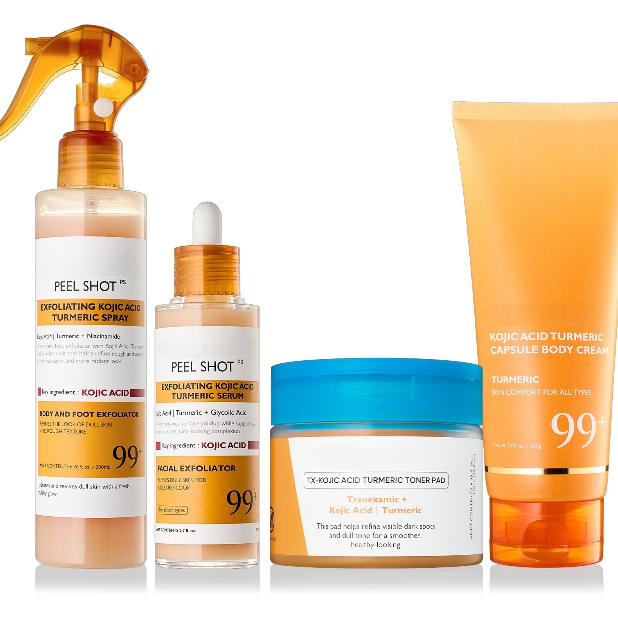 Kojic Acid Amber Face & Body Care Set for Dark Spots & Radiant Skin