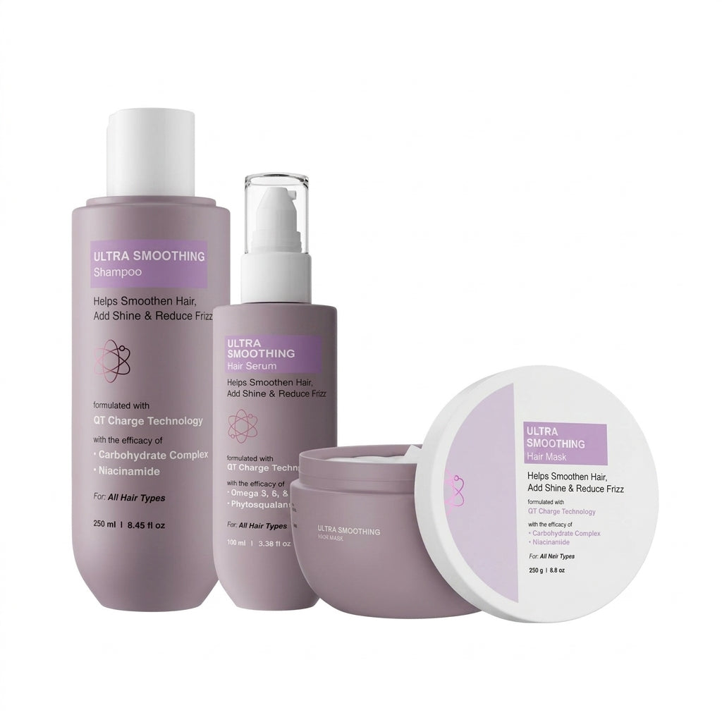 Ultra Smoothing Hair Trio Shampoo, Mask & Hair Serum for Frizz-Free Hydration