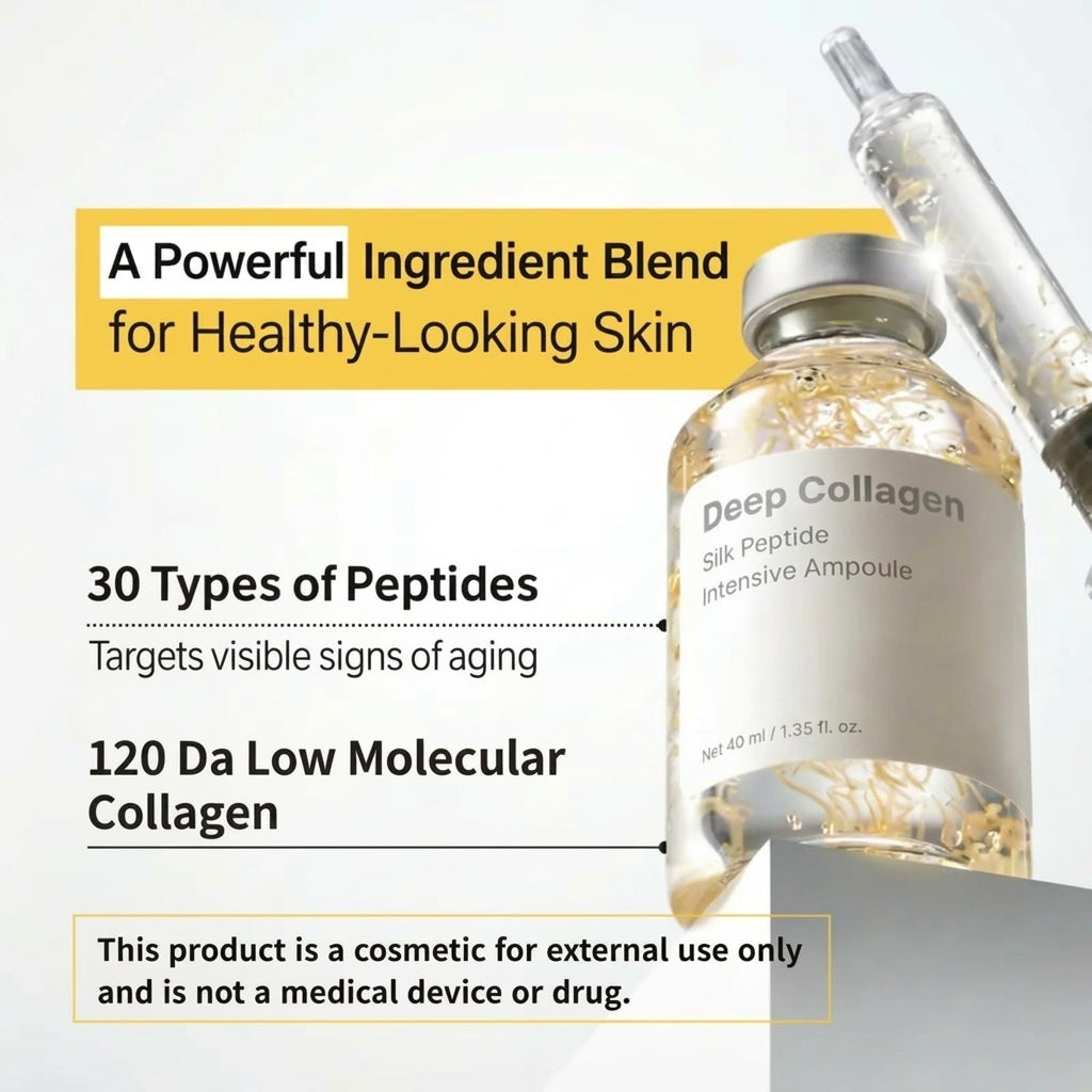 Deep Collagen Silk Peptide Intensive Ampoule — Korean Face Lift Serum with 30 Peptide Complex