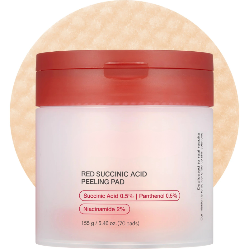 Red Succinic Acid Panthenol Pads for Acne-Prone Skin & Dry Skin