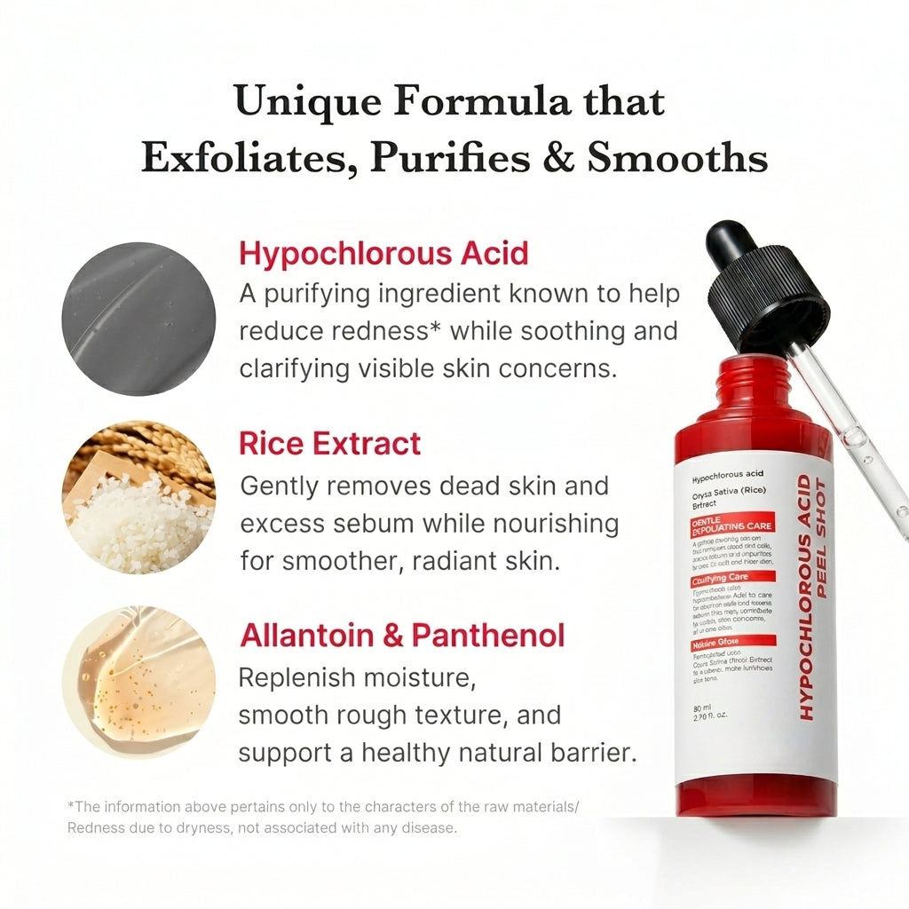 Peel Shot with Hypochlorous Acid Gentle Exfoliating Serum for Dead Skin