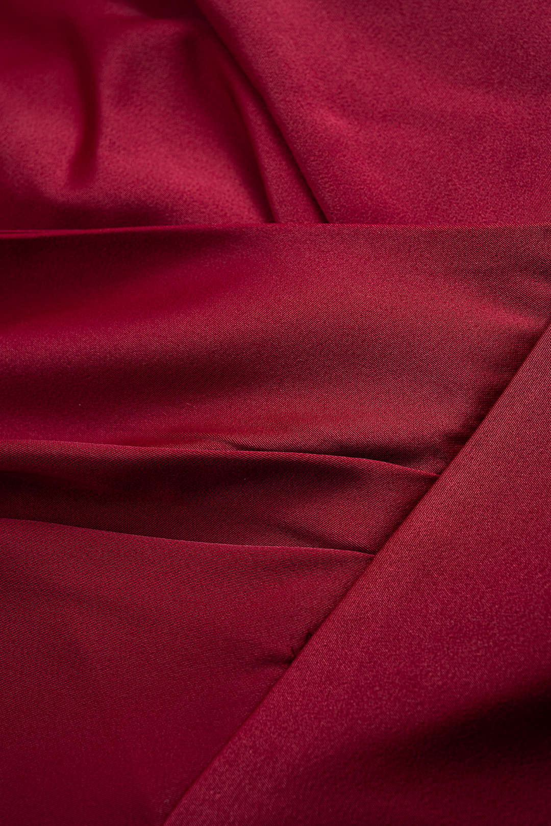 Red long-sleeve wrap dress, full-length view