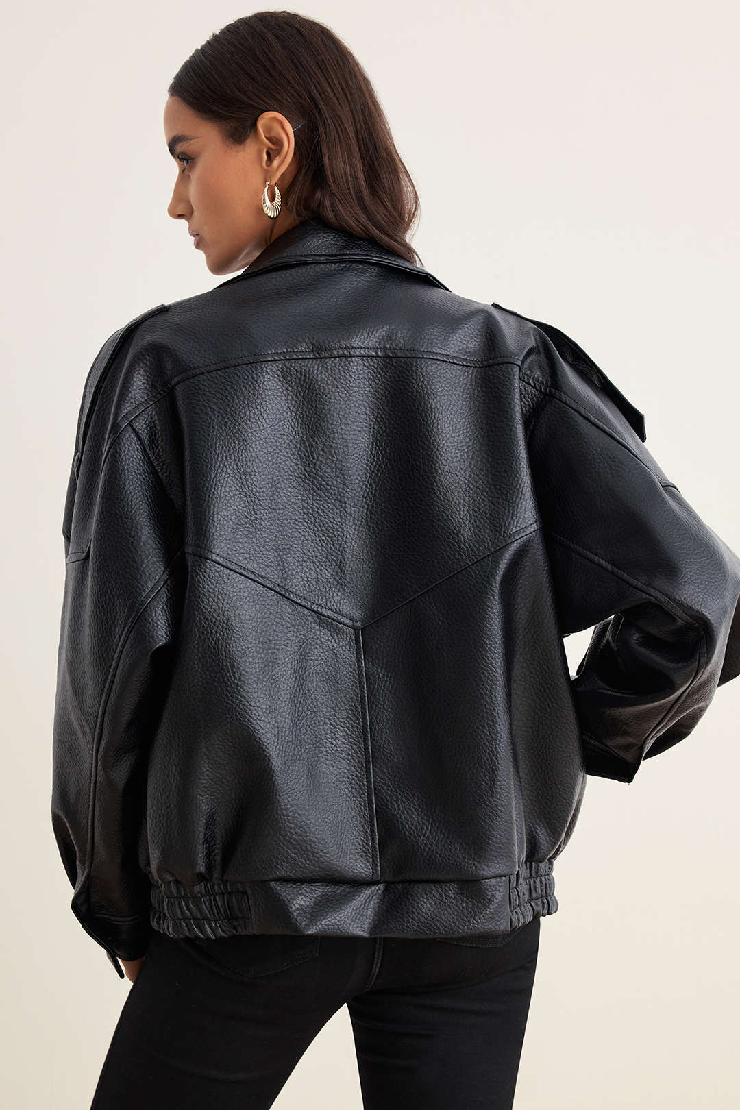 Agathe oversized lapel jacket collar detail
