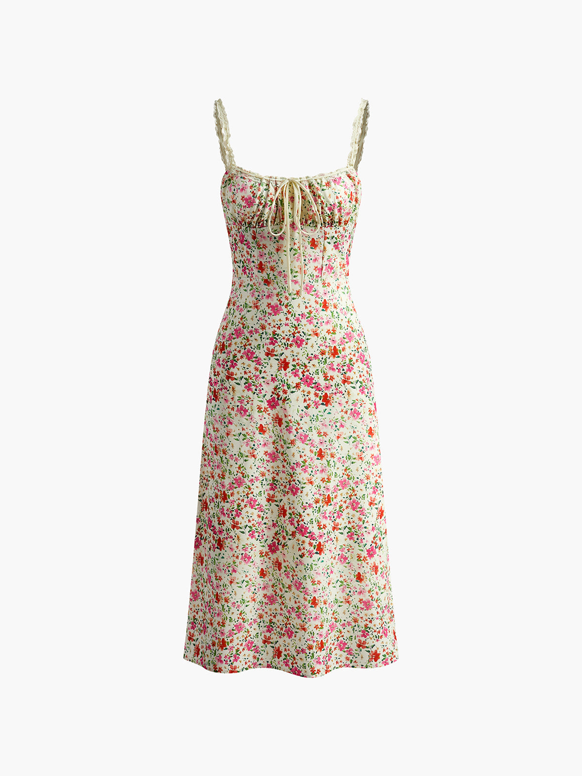 Anais floral strappy midi dress full-length view