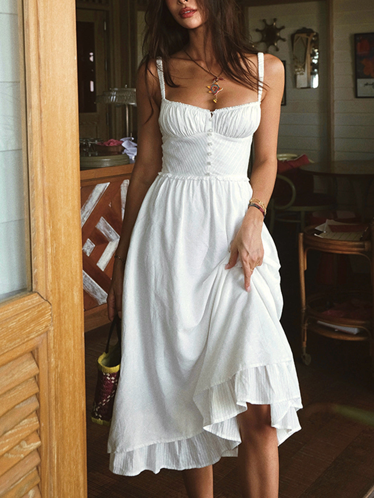 Antoinette cotton midi dress alternate angle