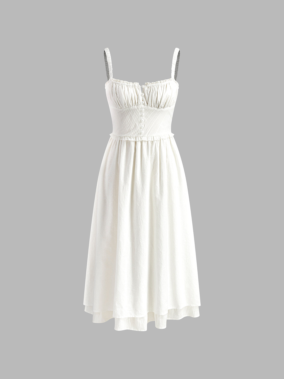 Antoinette ruffle-hem midi dress back view
